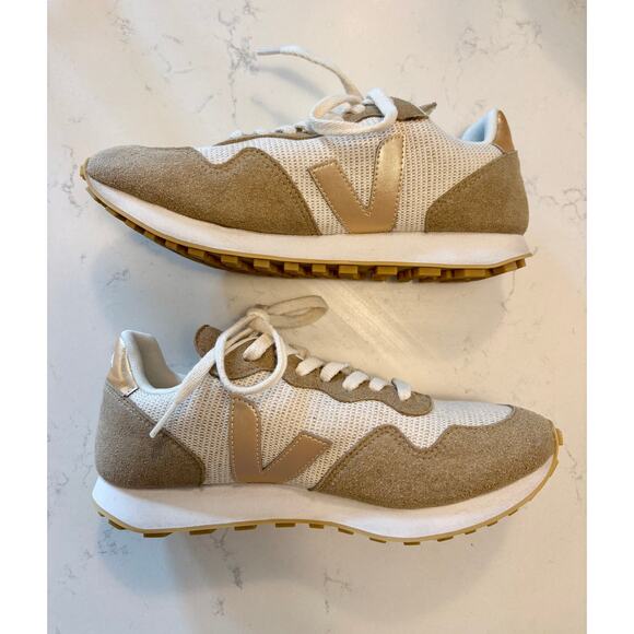 VEJA Brown, Tan, Gold, Cream Sustainable SDU Rec Sneakers- Size US 7, EU 38 - Picture 2 of 7